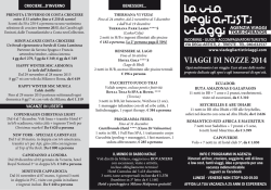Il nostro depliant - La Via degli Artisti Viaggi