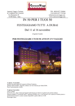 IN 50 PER I TUOI 50 - Il Carroccio Viaggi
