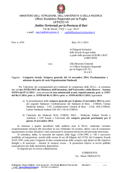 Nota n. 4701 del 10/11/2014 - Ambito Territoriale per la provincia di