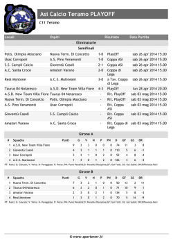 Comunicato Semifinali Andata