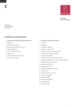 Condizioni di partecipazione