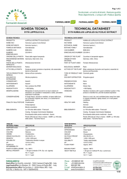 SCHEDA TECNICA TECHNICAL DATASHEET