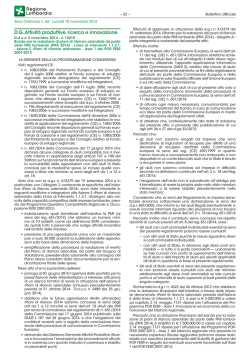 D.G. Attività produttive, ricerca e innovazione