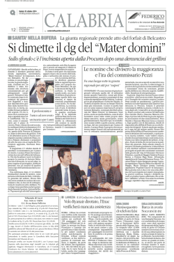 Si dimette il dg del &ldquo;Mater domini&rdquo;