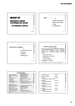 Esercitazioni WAIS IV - dott.ssa Bonalume [modalità compatibilità]