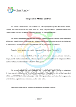Independent Affiliate Contract