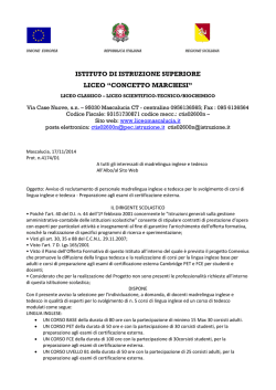Bando di selezione - Liceo Concetto Marchesi