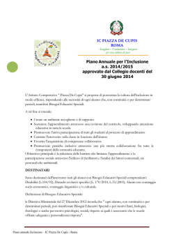 Approvato il PAI 2014 - Istituto Comprensivo Piazza De Cupis