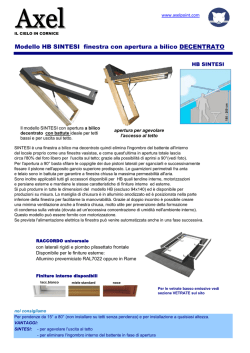 Modello HB SINTESI finestra con apertura a bilico