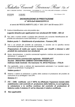 Dichiarazione di prestazione HB 3,0 ROSSIPLAST