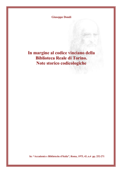 In margine al codice vinciano della Biblioteca Reale di