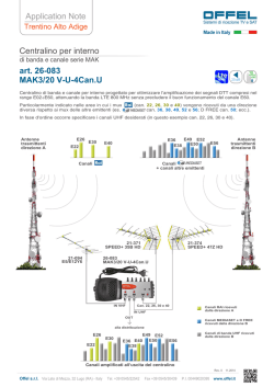 Application Note Centralino per interno art. 26-083 MAK3/20 V-U