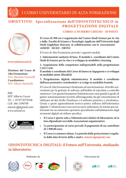 I CORSO UNIVERSITARIO DI ALTA FORMAZIONE