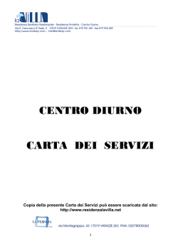 Carta dei servizi del Centro Diurno