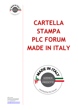 CARTELLA STAMPA PLC FORUM MADE IN ITALY