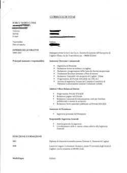 Curriculum Dott.ssa Maria Luisa Porcu