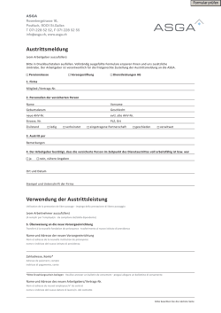 Austrittsmeldung - ASGA Pensionskasse