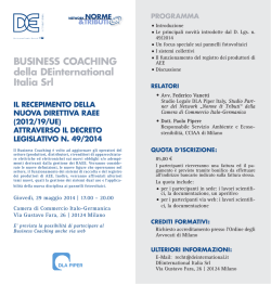 BUSINESS COACHING della DEinternational Italia Srl
