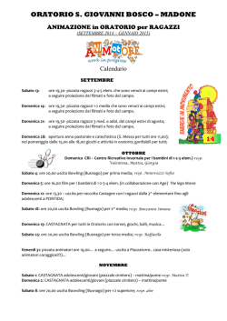 scarica il calendario delle animazioni da settembre a