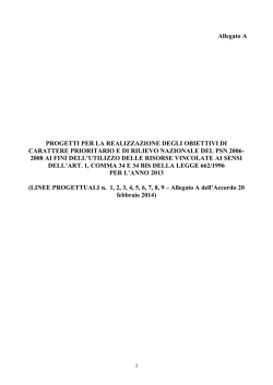 Allegato A PROGETTI PER LA REALIZZAZIONE DEGLI OBIETTIVI