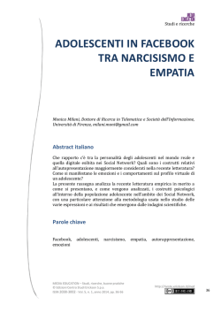 adolescenti in facebook tra narcisismo e empatia - Riviste