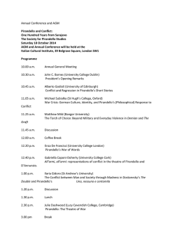 Annual Conference and AGM Pirandello and Conflict: One Hundred