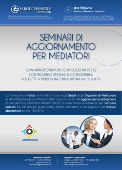 seminario la mediazione nelle controversie