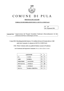 OGGETTO Approvazione del Progetto Scientifico