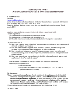 autismo e integrazione scolastica