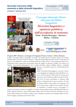 Resoconto Carovana 2014 - Associazione LEM Italia