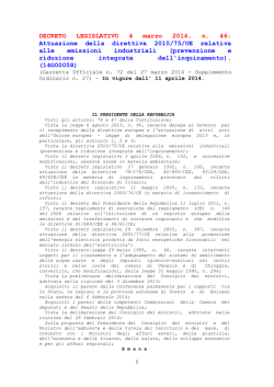 Attuazione della direttiva 2010/75/UE relativa alle