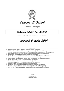 Comune di Ostuni RASSEGNA STAMPA