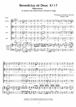 Benedictus sit Deus K1 17 - The Choral Public Domain Library