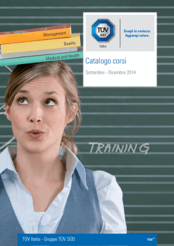 Scarica il Catalogo Corsi e Tariffario 2014