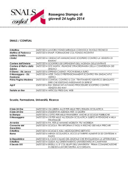 Rassegna Stampa di gioved&igrave; 24 luglio 2014