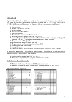 Verbale Consiglio di Dipartimento n. 2 2014
