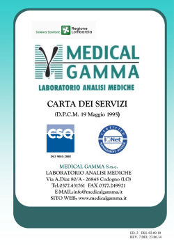 Carta dei servizi - Medical Gamma Snc