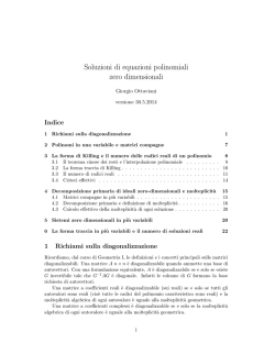 Soluzioni di equazioni polinomiali zero dimensionali