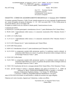 Richiesta Corso AGG- Tecnici Sportivi Piemonte VDA 11-1-2015