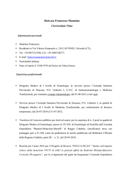 Curriculum formativo e professionale della