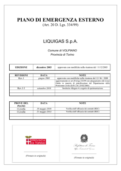 Piano di Emergenza Esterno - Liquigas S.p.A.