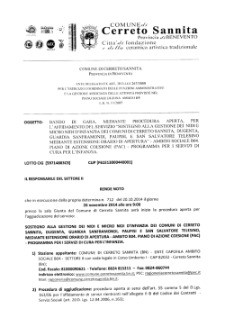bando servizi pac - Comune di Cerreto Sannita