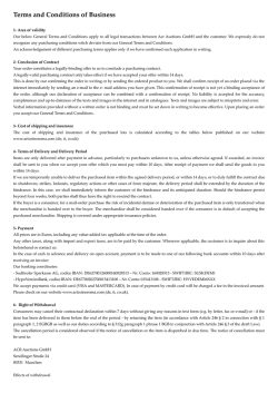 Terms and Conditions of Business