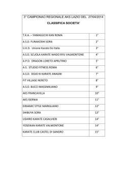 3&deg; campionao regionale aks lazio del 27/04/2014 classifica societa