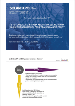 il fotovoltaico in italia alla sfida del mercato: nuovi
