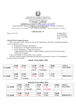 Consigli di classe di Novembre - Pacinotti