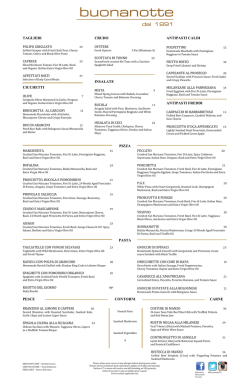 Buonanotte Toronto menu