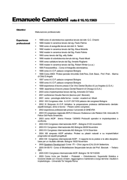 Curriculum Vitae - Camaioni Odontotecnici S.R.L.