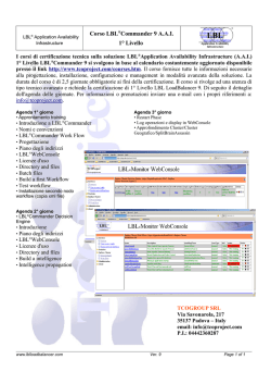 Corso LBL&reg;Commander 9 A.A.I. 1&deg; Livello