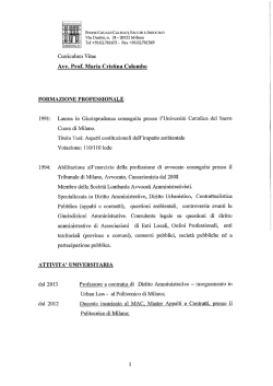 Curriculum Vitae Avv. Prof. Maria Cristina Colombo